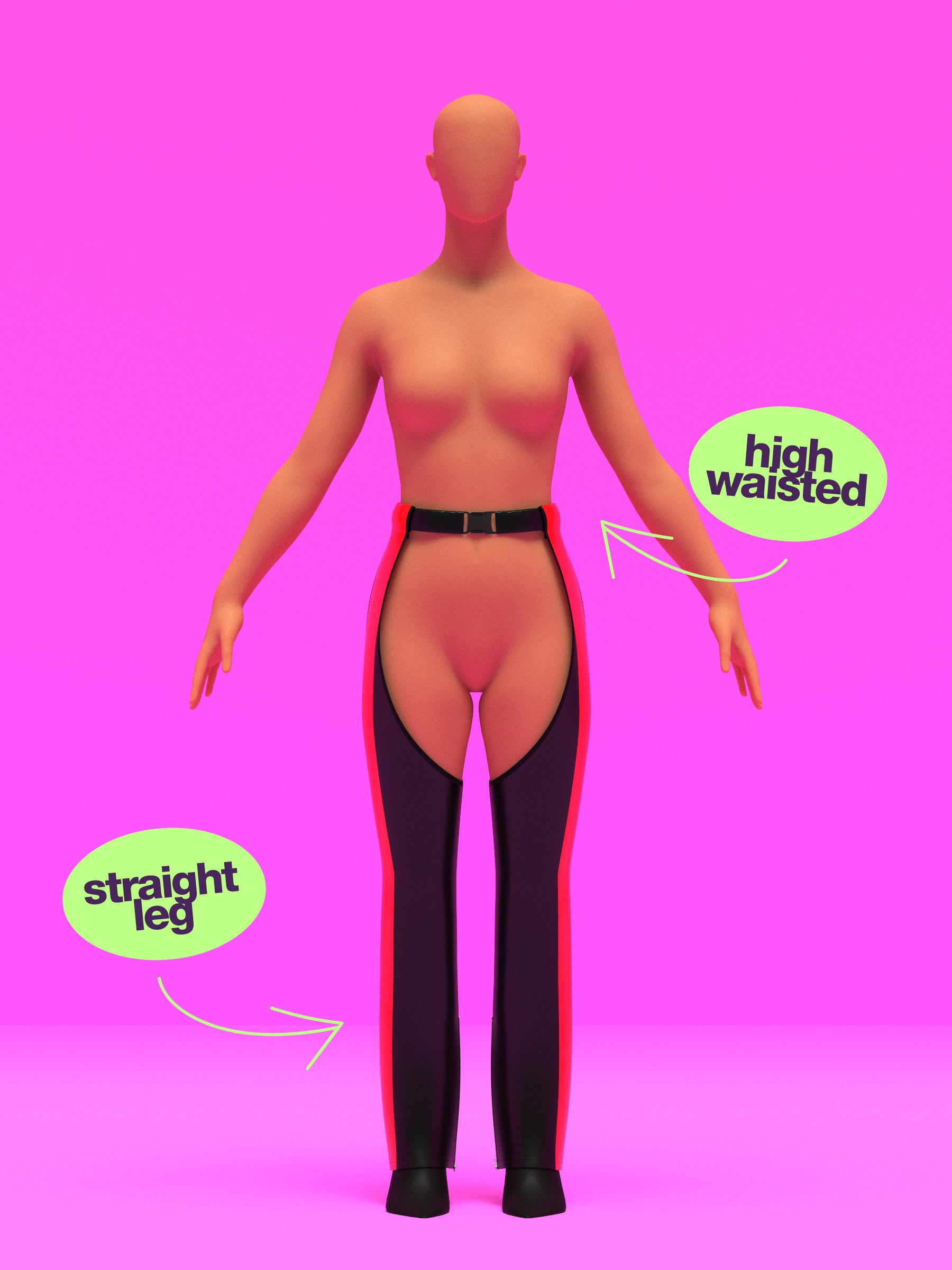 Striped Chaps Sewing Pattern For Drag Queens by Katkow Festival Rave Costume Cosplay High Waisted Straight