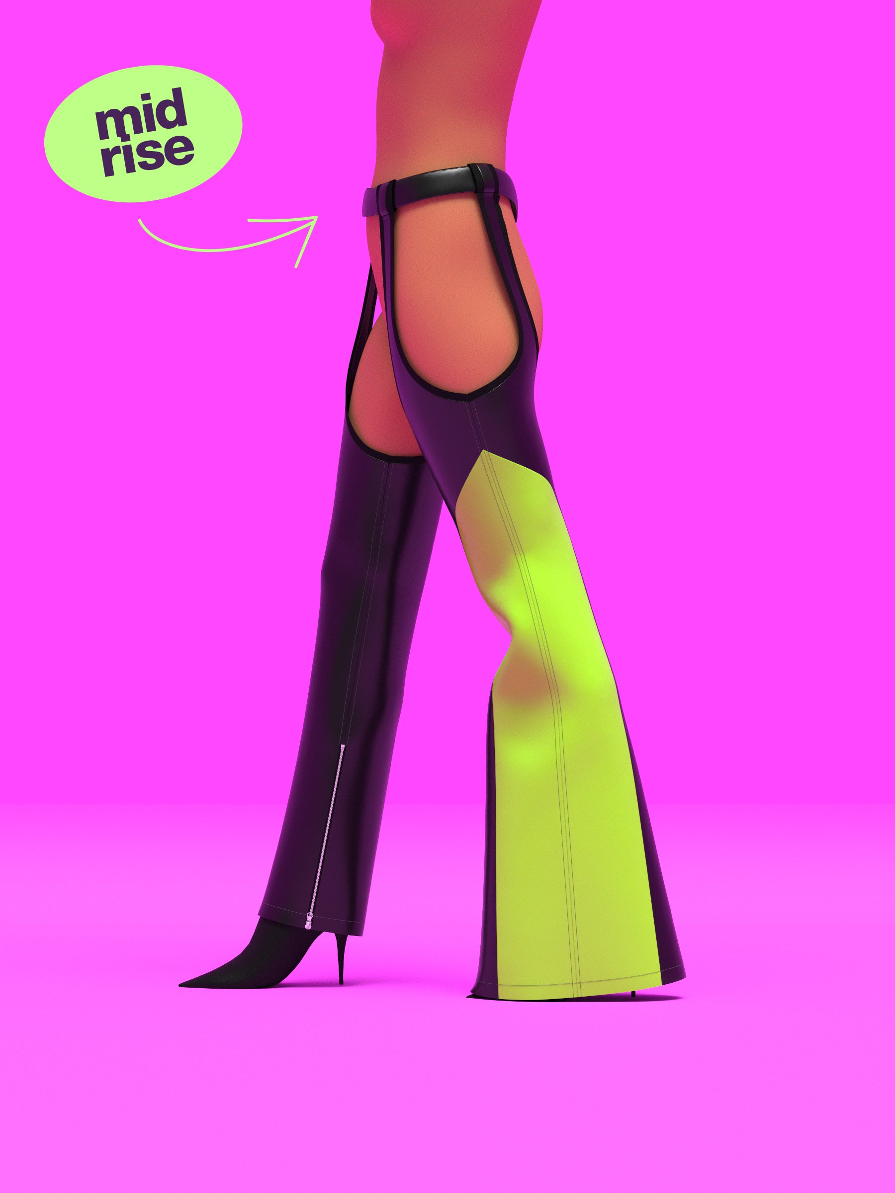 Striped Garter Chaps Sewing Pattern For Drag Queens by Katkow Pants Festival Costume Cosplay Outfit Multistyle Mid Rise 2