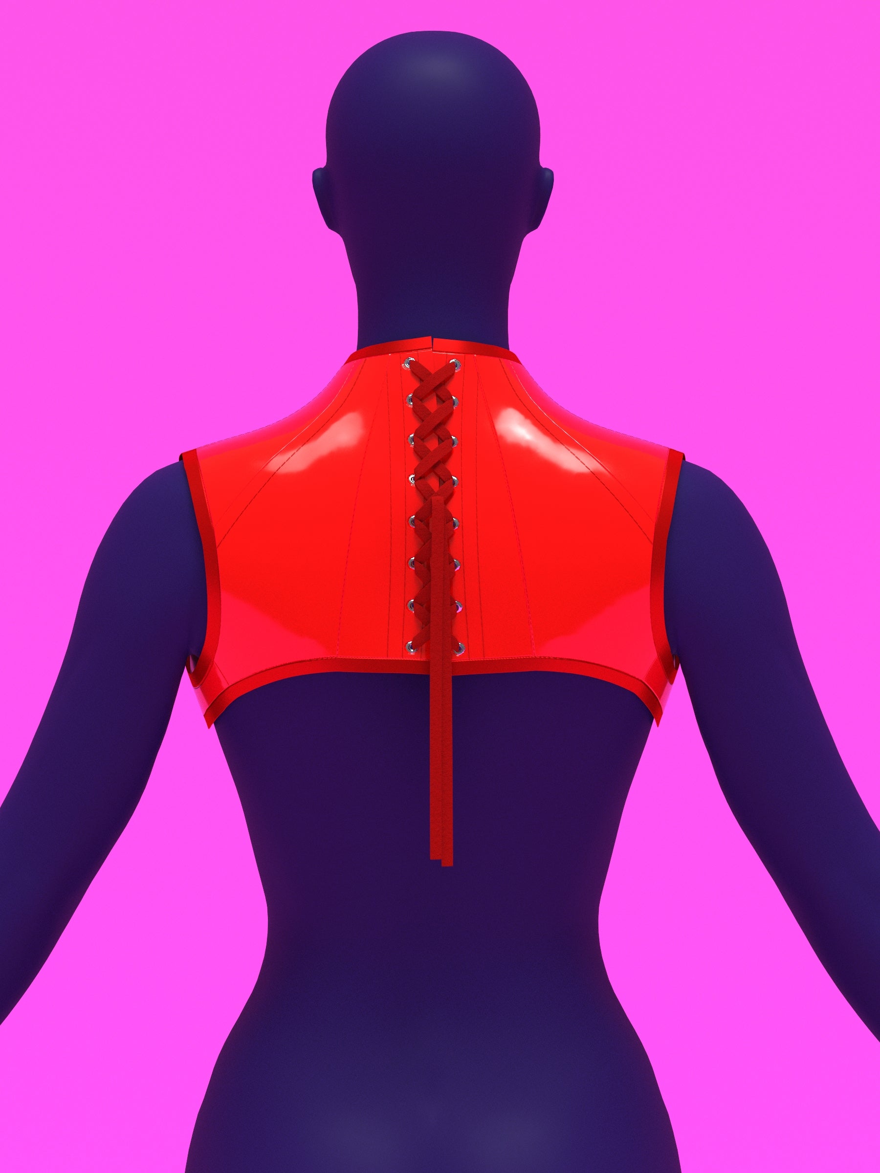 Sweetheart Harness Corset Sewing Pattern for drag queens fetish goth alternative valentines day halloween costume outfit leather by katkow back