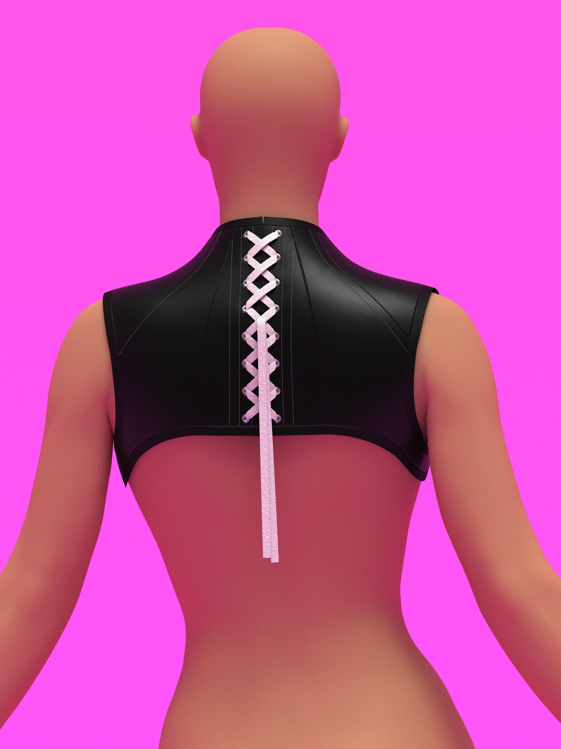 Sweetheart Harness Corset Sewing Pattern for drag queens fetish goth alternative valentines day halloween costume outfit leather by katkow black leather