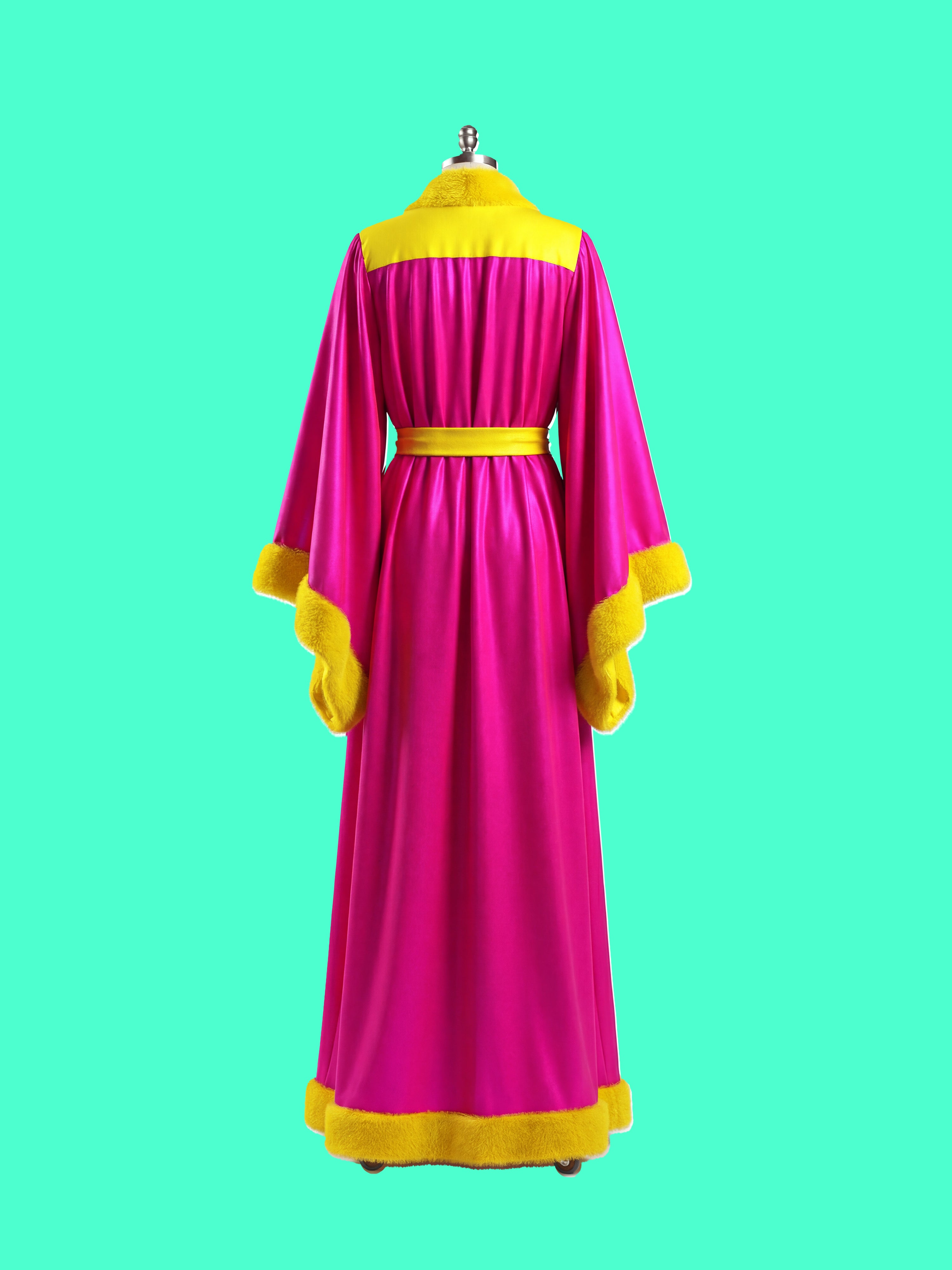 Vintage Robe Reveal Sewing Pattern for Drag Queens Hollywood Glamour Gathered Fur Trim by Katkow Reveal Coat Jacket Oversize Back Pink