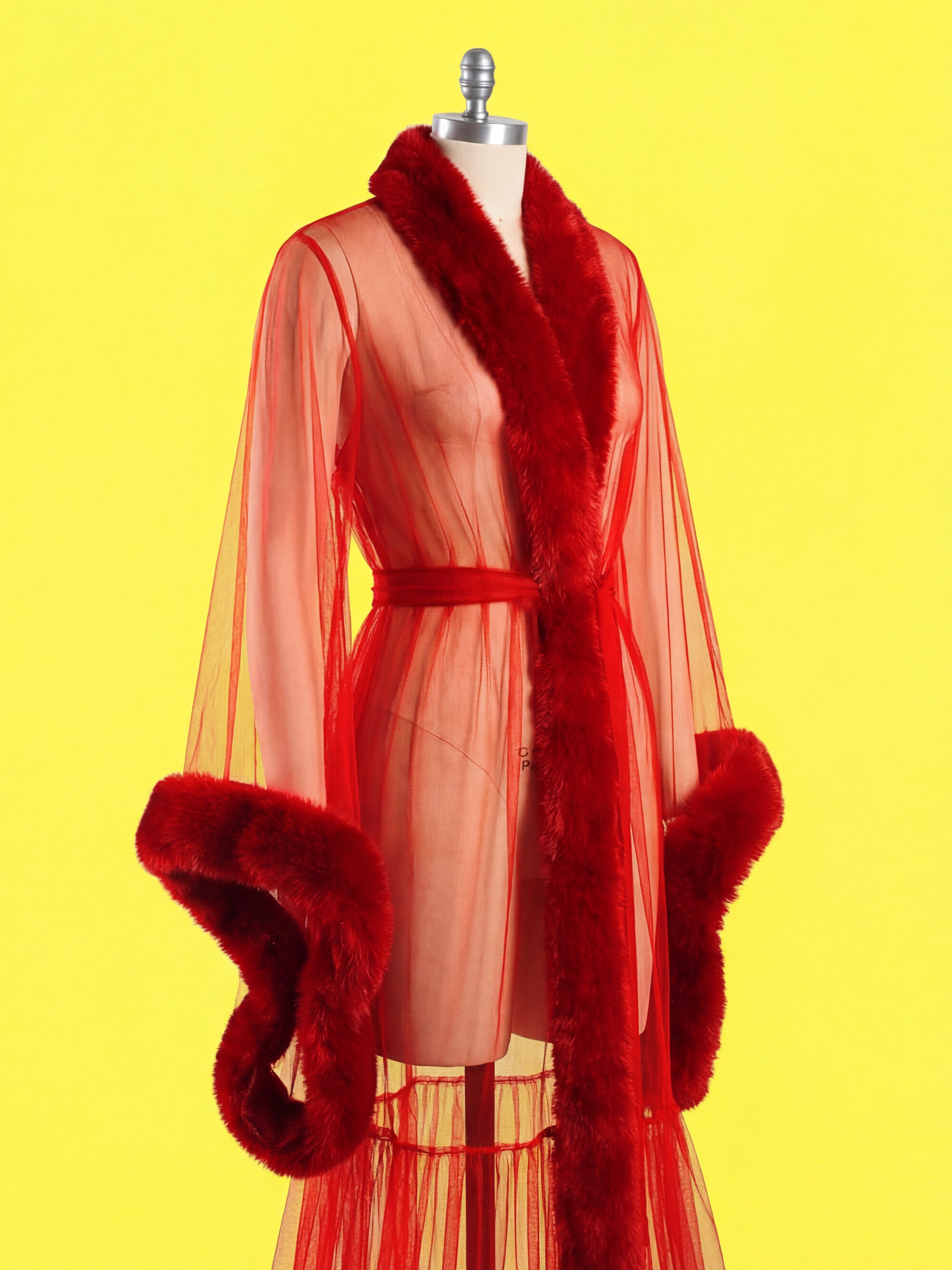 Vintage Robe Reveal Sewing Pattern for Drag Queens Hollywood Glamour Gathered Fur Trim by Katkow Reveal Coat Jacket Oversize Angle