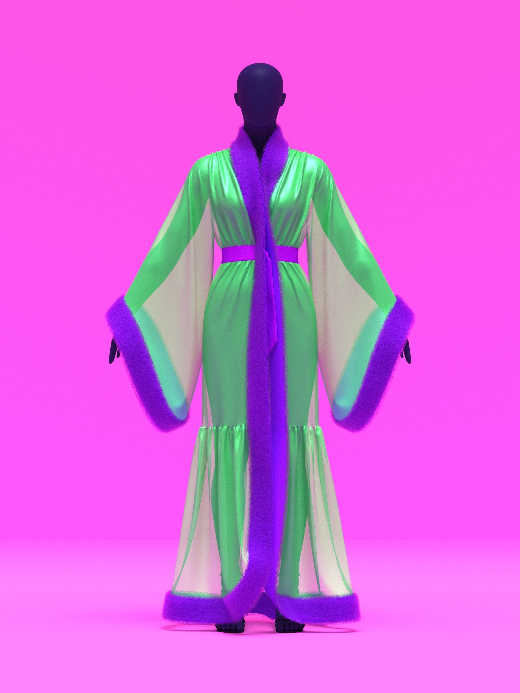 Vintage Robe Reveal Sewing Pattern for Drag Queens Hollywood Glamour Gathered Fur Trim by Katkow Reveal Coat Jacket Oversize Front