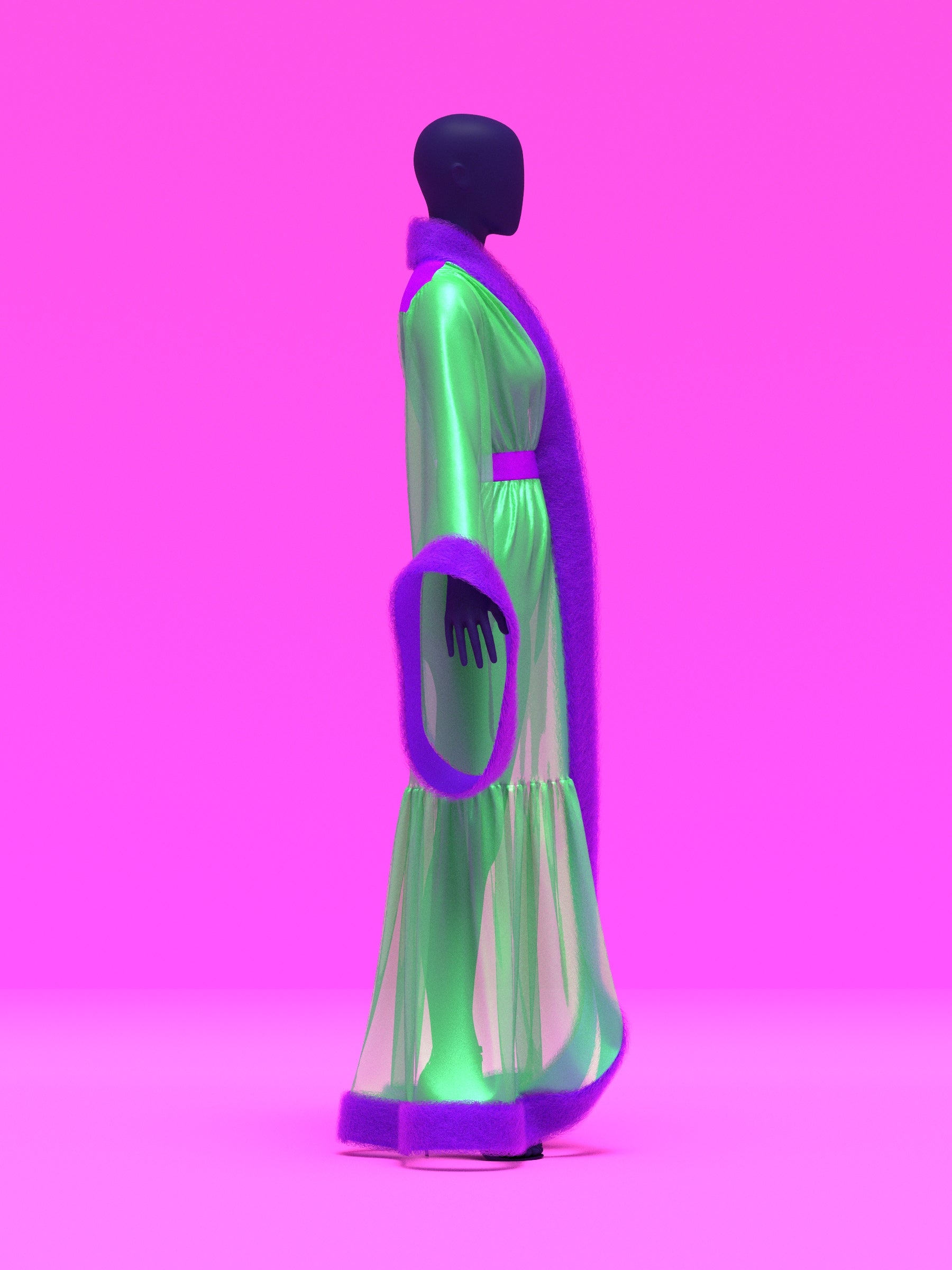 Vintage Robe Reveal Sewing Pattern for Drag Queens Hollywood Glamour Gathered Fur Trim by Katkow Reveal Coat Jacket Oversize Side