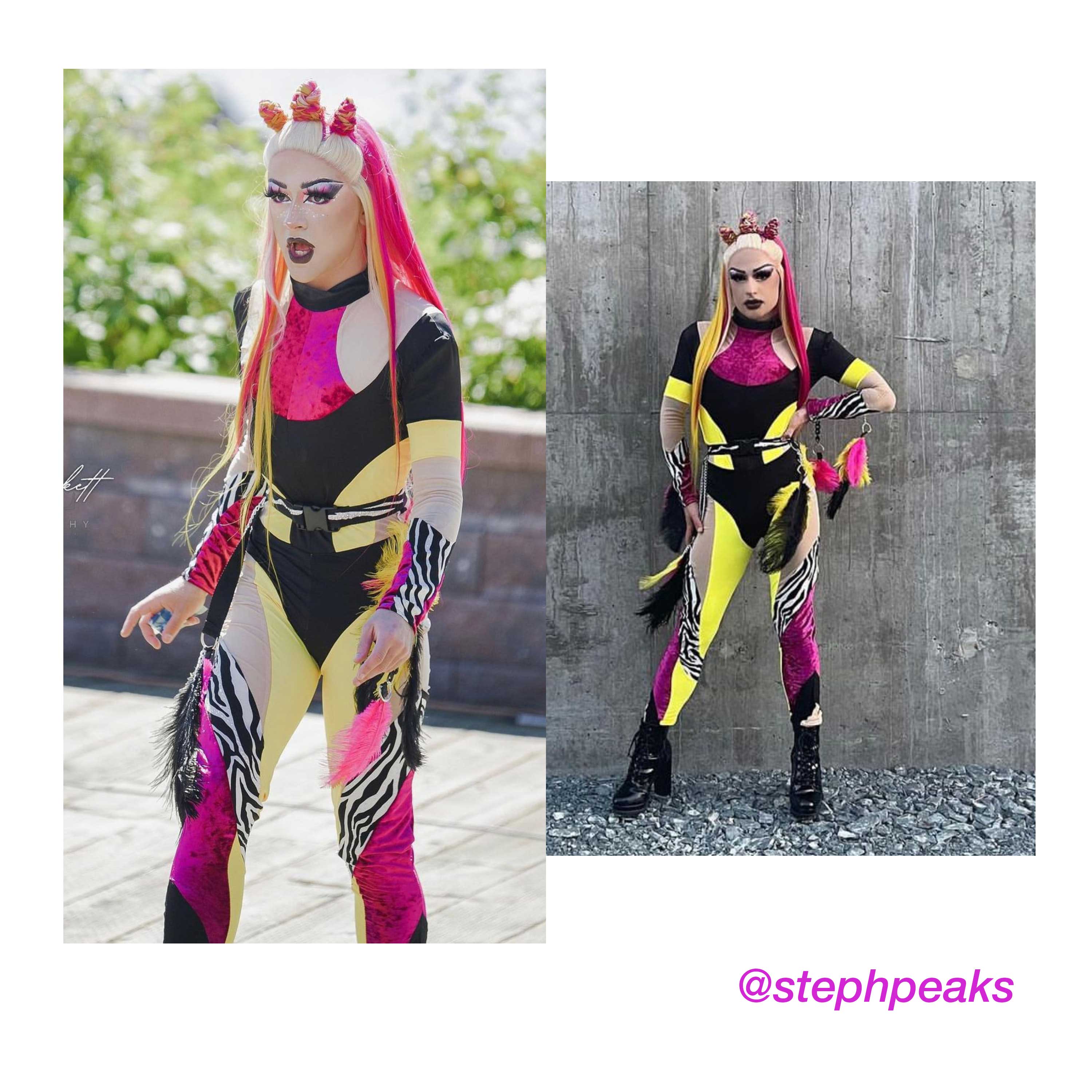 Paneled Catsuit Bodysuit Sewing Pattern For Drag Queens Costume by Katkow Stretch Garment Pose