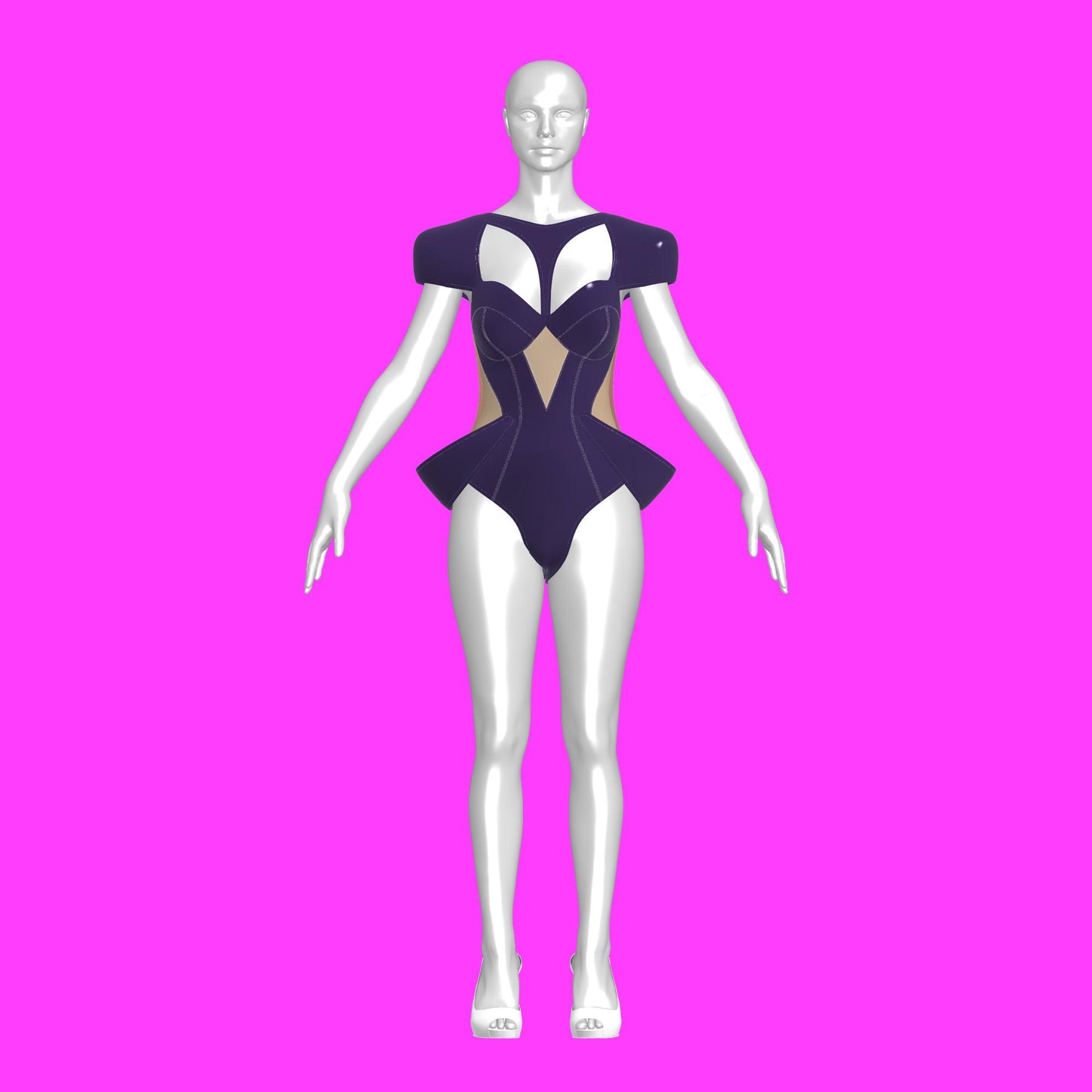 katkow drag queen leotard corset sewing pattern front