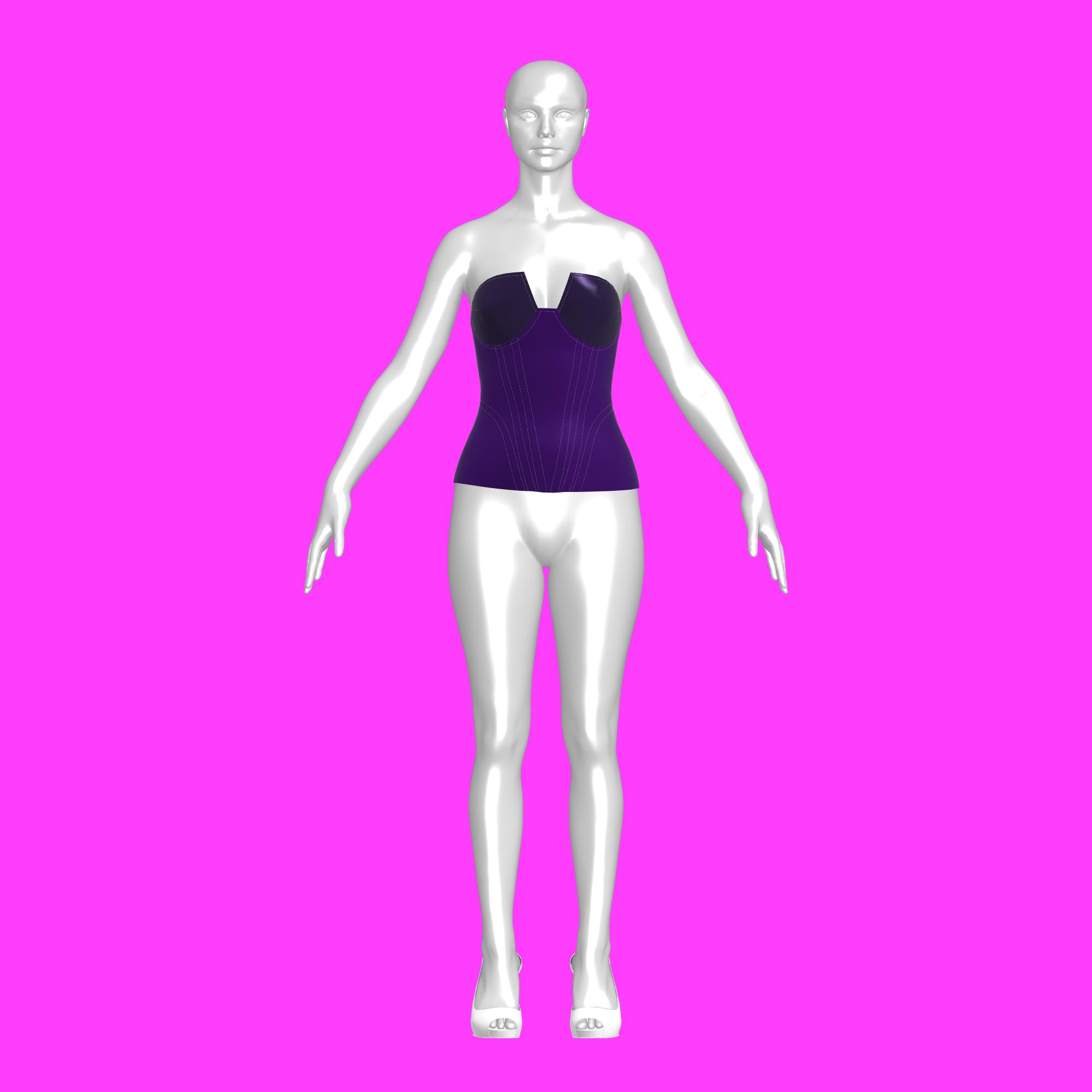 katkow stretch bustier corset sewing pattern drag queen front