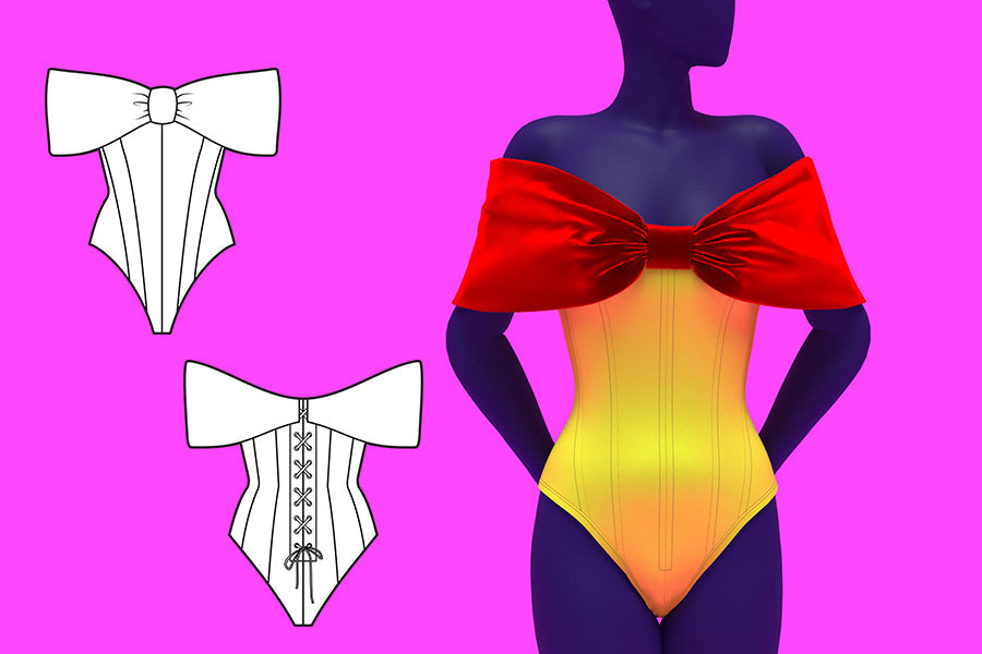 How to Sew a Off-Shoulder Bow Corset Leotard