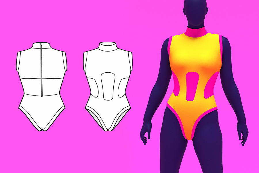 How to Sew a Color Block Sleeveless Nina Leotard for Drag Queens