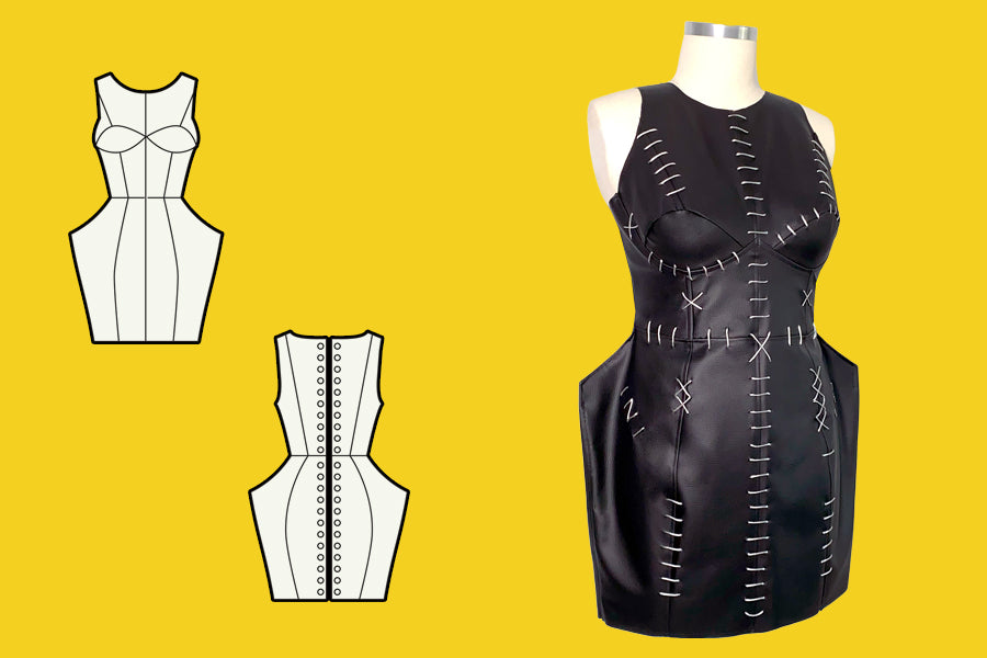 How to Sew a Stitched Dress with Pointed Hips for Drag Halloween