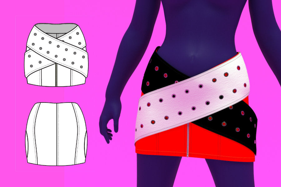 How to Sew a Mini Skirt with Oversized Belts