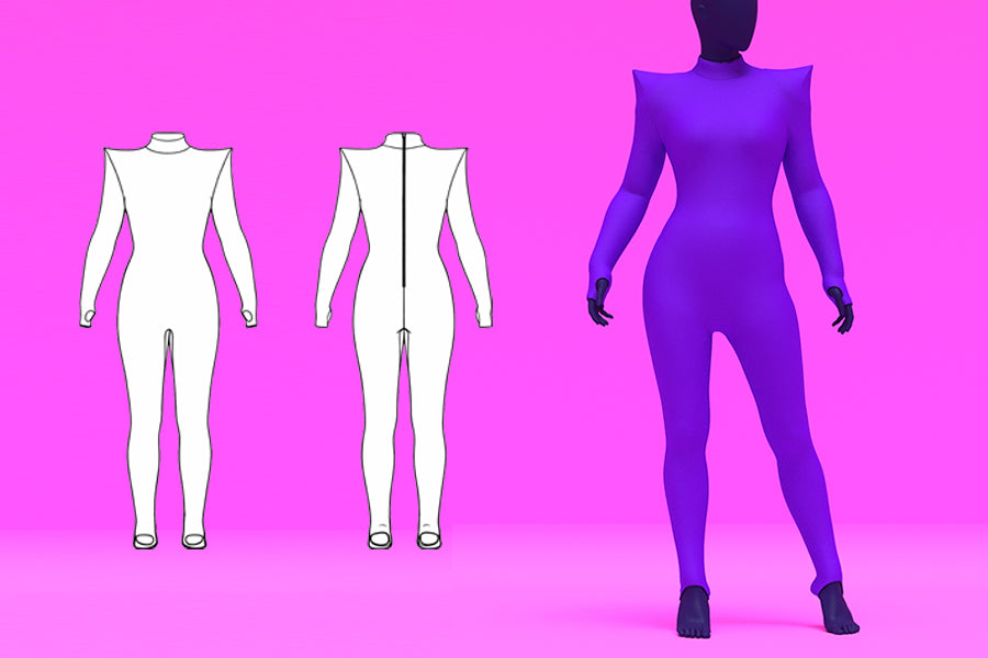 How to Sew a Pointed Shoulder Catsuit Sewing Pattern For Drag Queens Katkow