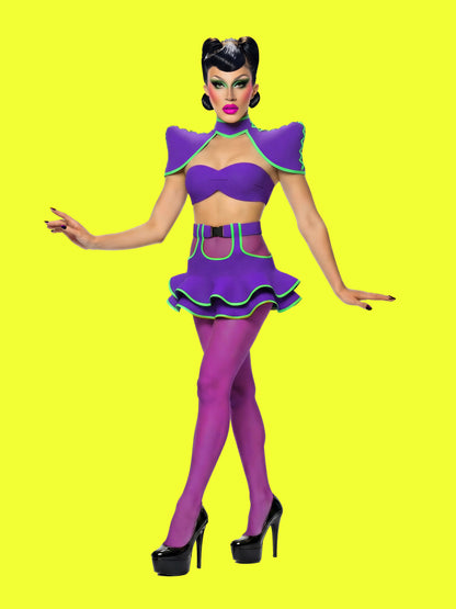 Garter Mini Skirt with Flounce Ruffles Sewing Pattern for drag queens by Katkow y2k skirt model