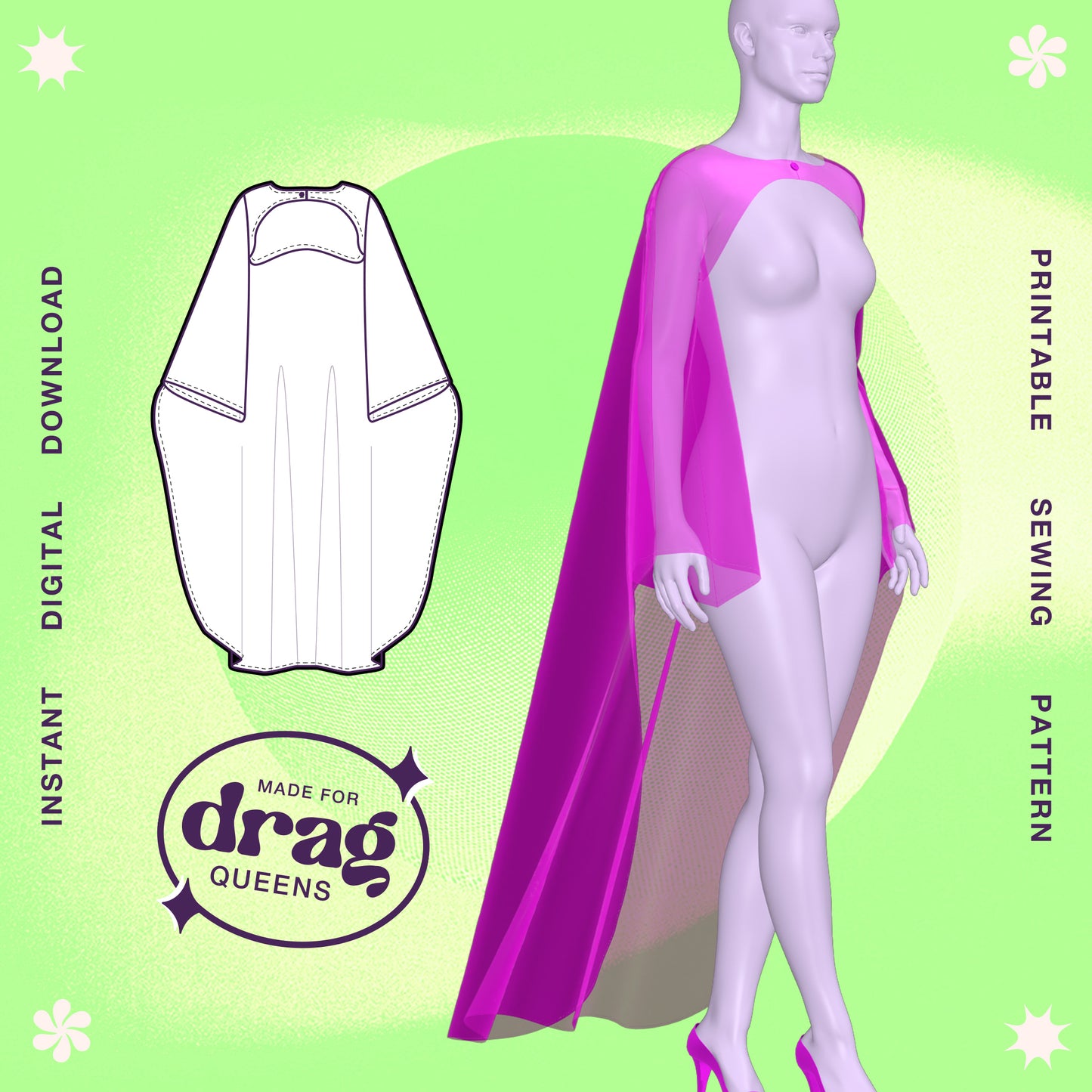katkow drag queen shrug cape sewing pattern thumb