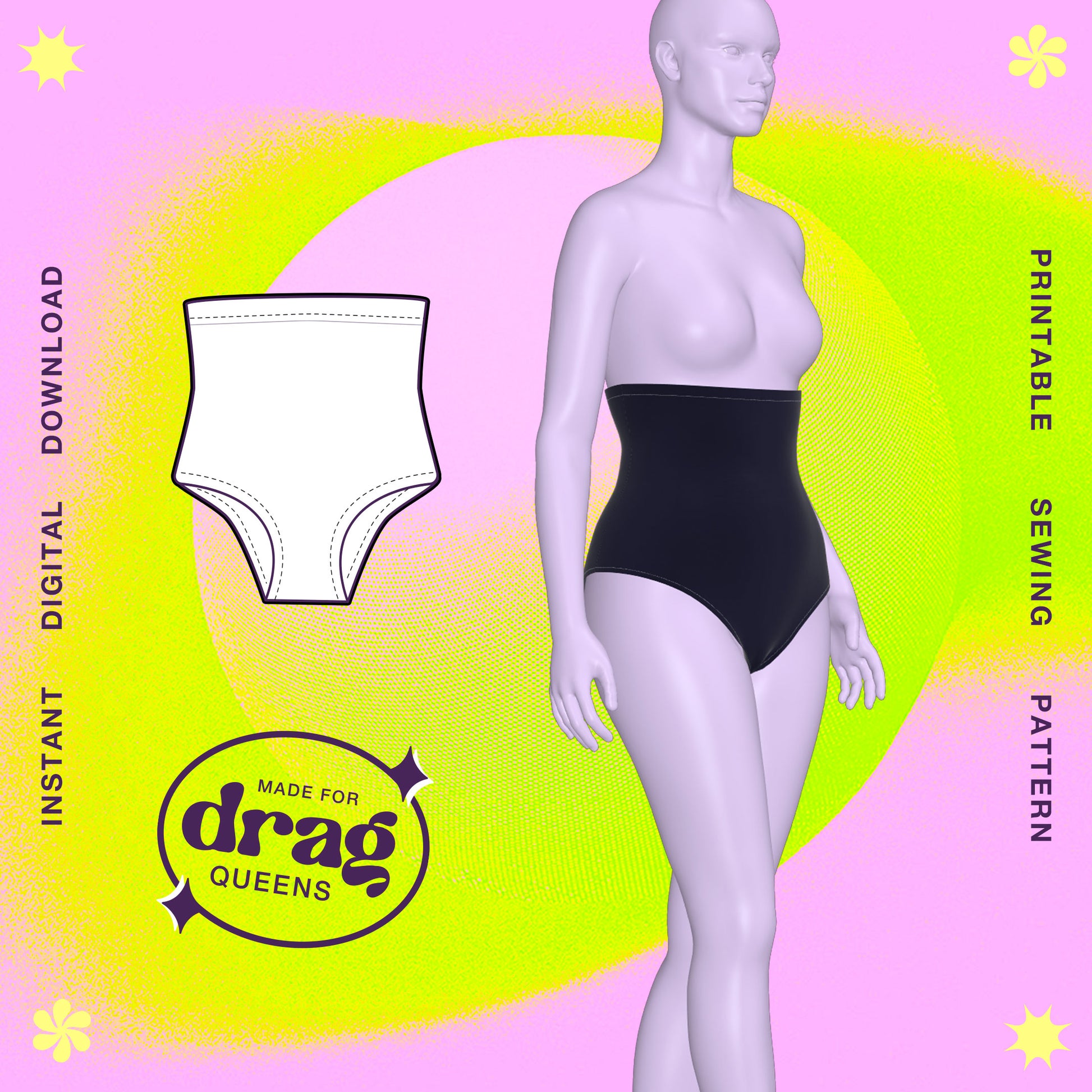 Katkow Drag Queen Waist Cover Undergarment Shapewear Sewing Pattern Thumb