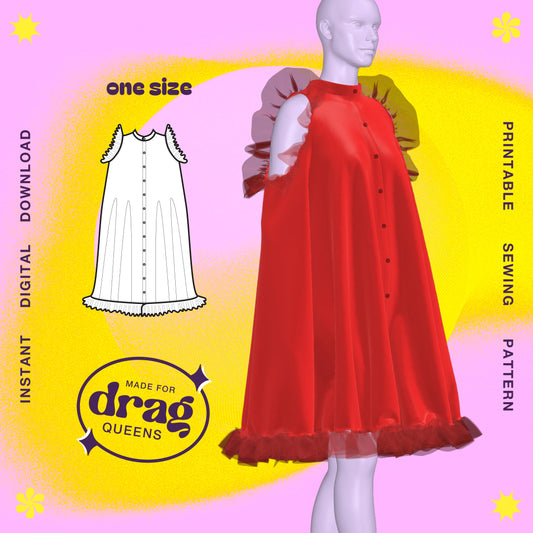 katkow drag queen Reveal Cape Peekaboo Sewing Pattern (One Size) - PDF