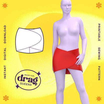 Katkow Drag Queen Wrap Mini Skirt Sewing Pattern Diesel Thumb