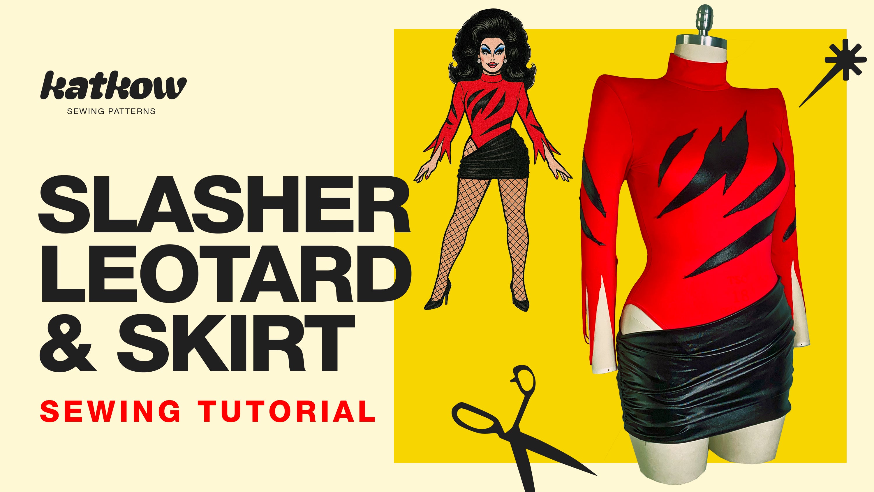Load video: Learn to sew our Slasher Leotard Set