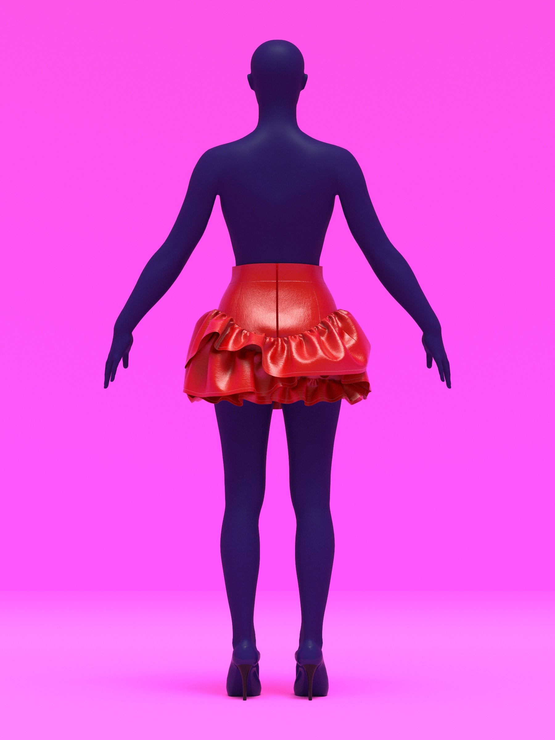 Mini Skirt with Wave Ruffles Sewing Pattern For Drag Queens asymmetrical y2k style costume dress by Katkow back