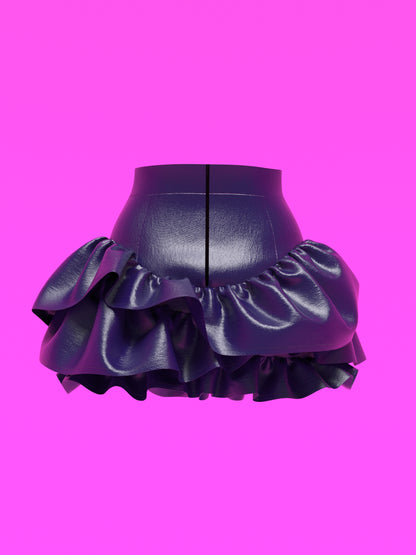 Mini Skirt with Wave Ruffles Sewing Pattern For Drag Queens asymmetrical y2k style costume dress by Katkow back garment