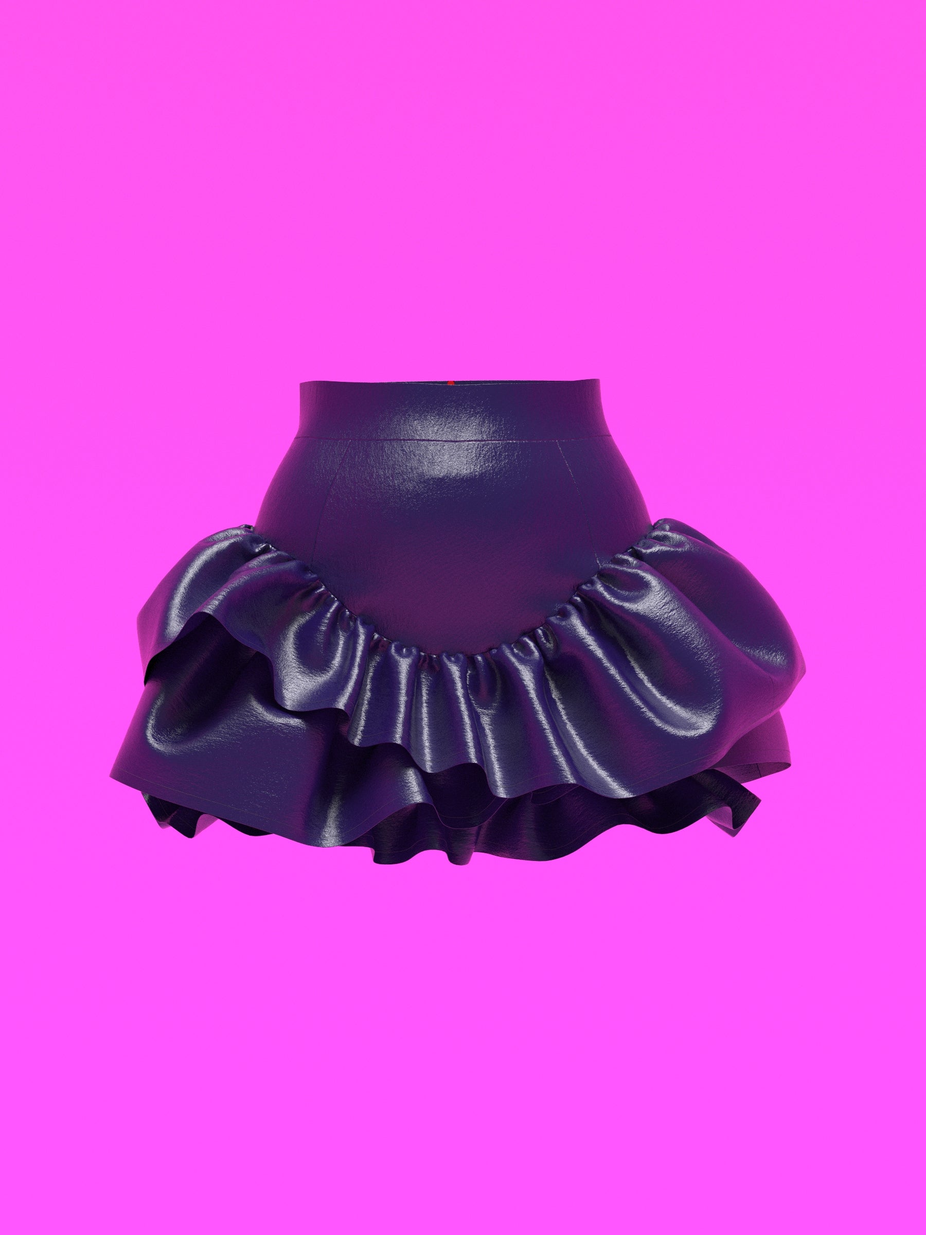 Mini Skirt with Wave Ruffles Sewing Pattern For Drag Queens asymmetrical y2k style costume dress by Katkow front garment