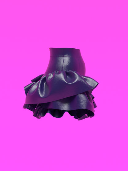 Mini Skirt with Wave Ruffles Sewing Pattern For Drag Queens asymmetrical y2k style costume dress by Katkow side garment