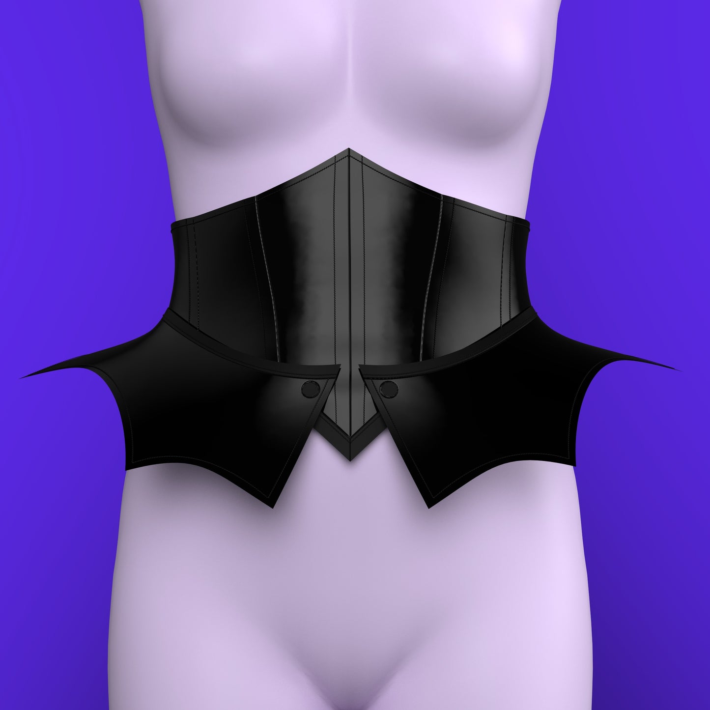 Katkow Bat Underbust Corset Sewing Pattern (Sizes XS-2X) - PDF Underbust Waist Belt Front