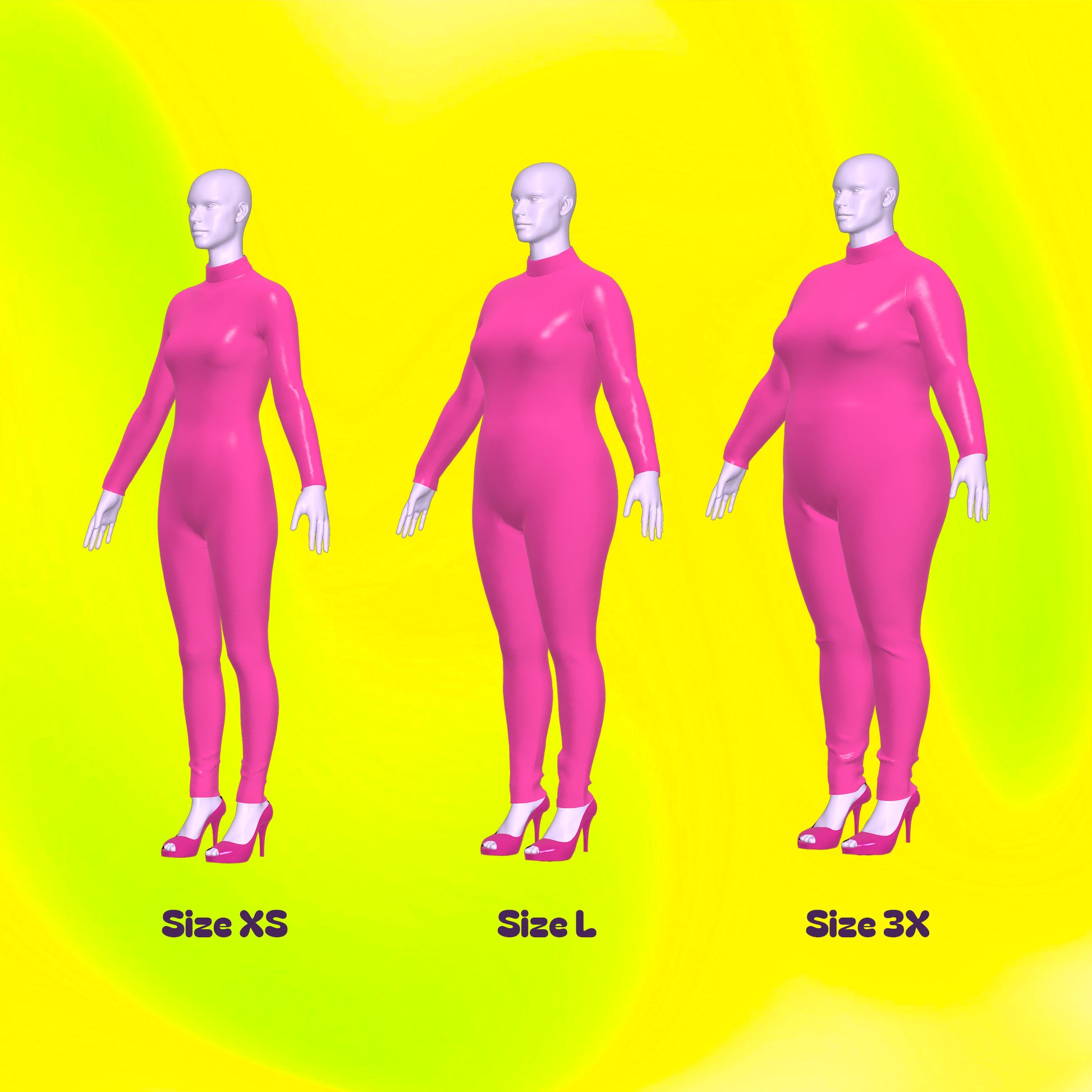 Katkow Drag Queen Catsuit Sewing Pattern sizes