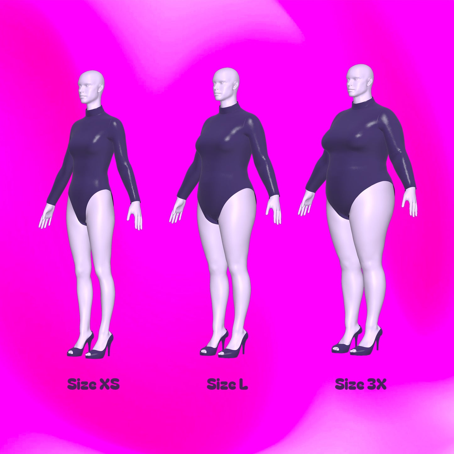 Katkow Long Sleeve Leotard Sewing Pattern (Sizes XS-4X) - Drag Queen Womens sizes