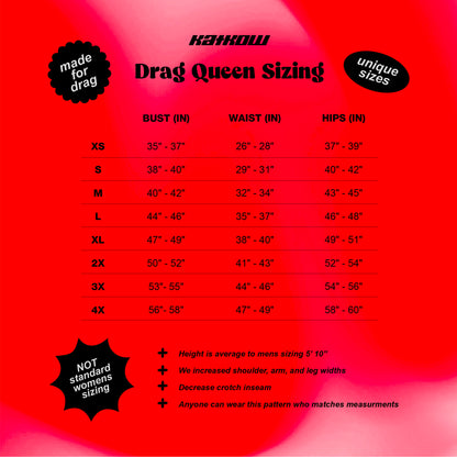 Katkow Drag Queen Pointed Shoulder Shrug Sewing Pattern (Sizes XS-4X) - PDF size guide