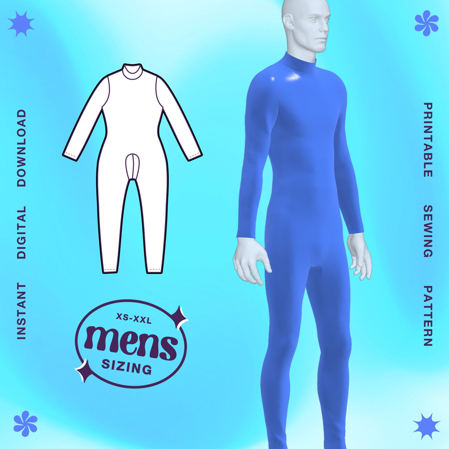 Katkow Mens Catsuit Sewing Pattern (Sizes XS-XXL) - PDF