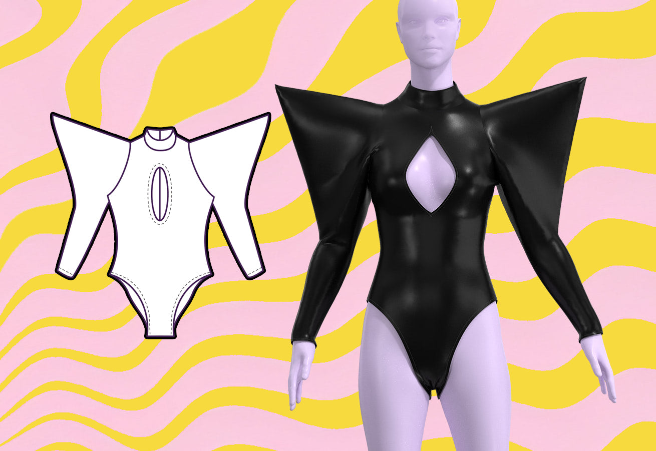 How to sew a power shoulder long sleeve leotard sewing pattern for drag queens Drag Queens Costume, Fashion, Wedding, Prom, Fantasy, Fairy, Latex, Goth, Stripper