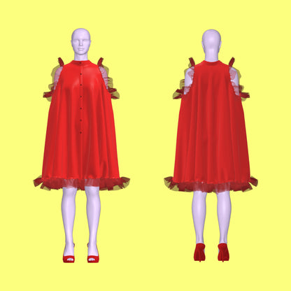 katkow drag queen Reveal Cape Peekaboo Sewing Pattern (One Size) - front back