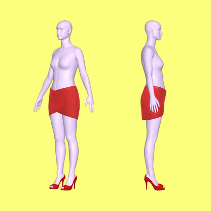 Katkow Drag Queen Wrap Mini Skirt Sewing Pattern Diesel front back