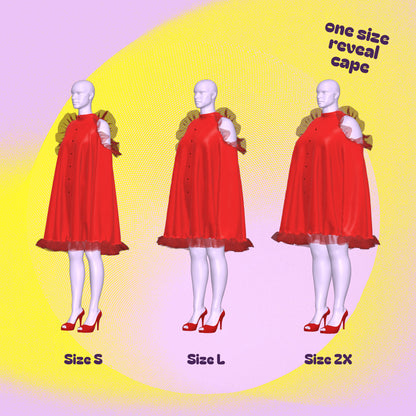 katkow drag queen Reveal Cape Peekaboo Sewing Pattern (One Size) - sizes