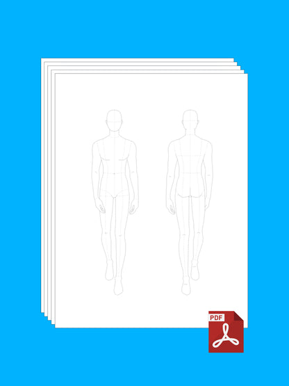 Male Fashion Figure Templates PDF | Printable Fashion Sketch Templates