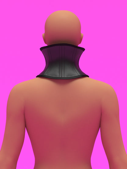 Open High Collar Neck Corset Sewing Pattern for Drag queens Cosplay Costume Fetish Alternative Goth Outfit by Katkow Back