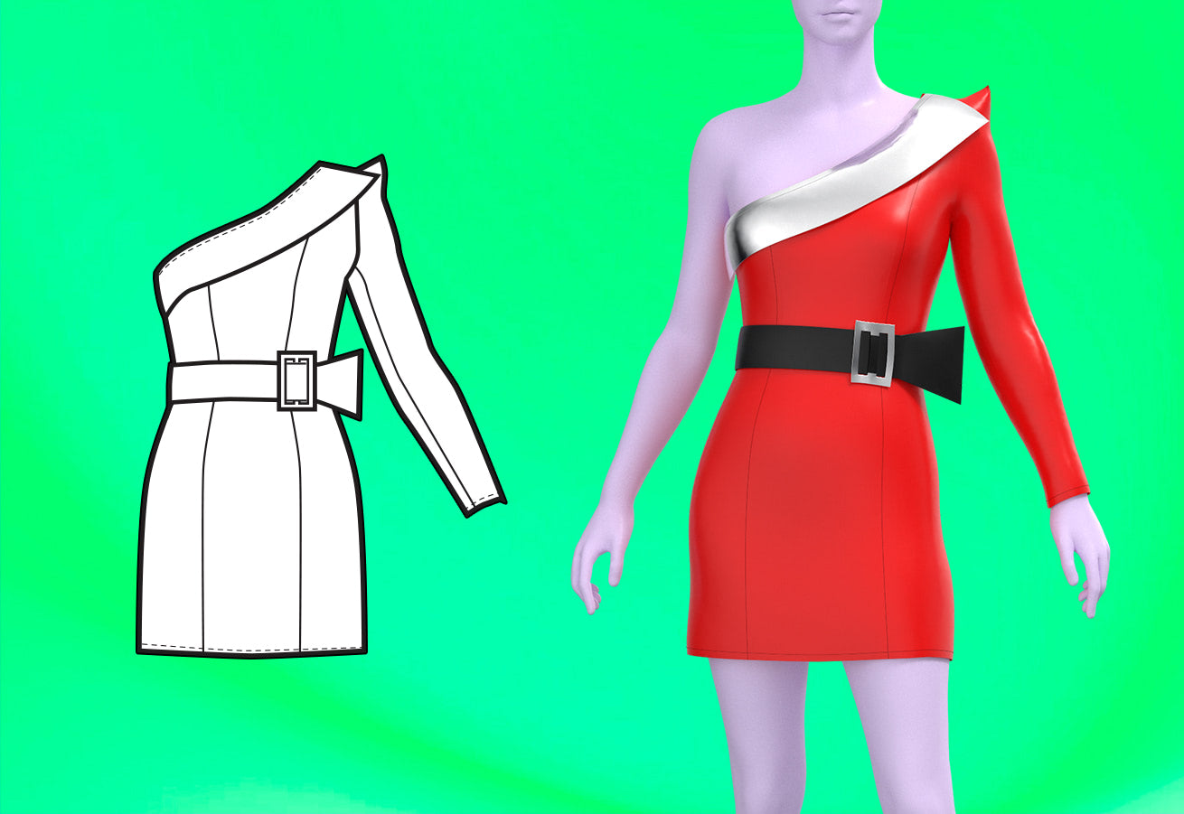 How to sew a holiday asymmetric sleeve midi mini dress sewing pattern for drag queens 