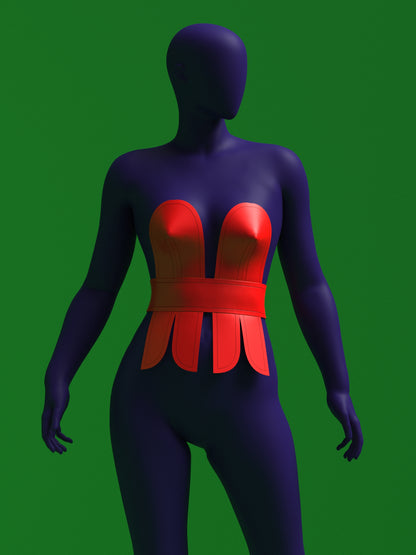 Belted Ribbon Top Sewing Pattern Corset Lace Belt for Drag Queens Sewing Pattern Costume Holiday Front