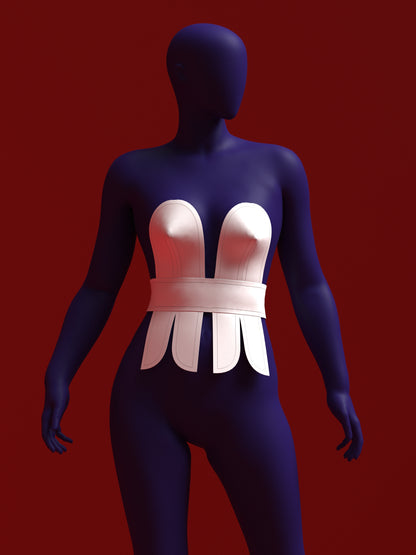 Belted Ribbon Top Sewing Pattern Corset Lace Belt for Drag Queens Sewing Pattern Costume Holiday White