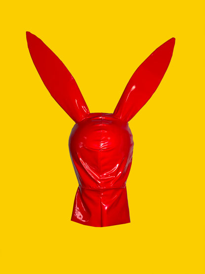 Bunny Facekini Mask PDF Sewing Pattern (S–L) – Club Kid Latex Mask Halloween Costume Idea Katkow Drag Queen Back