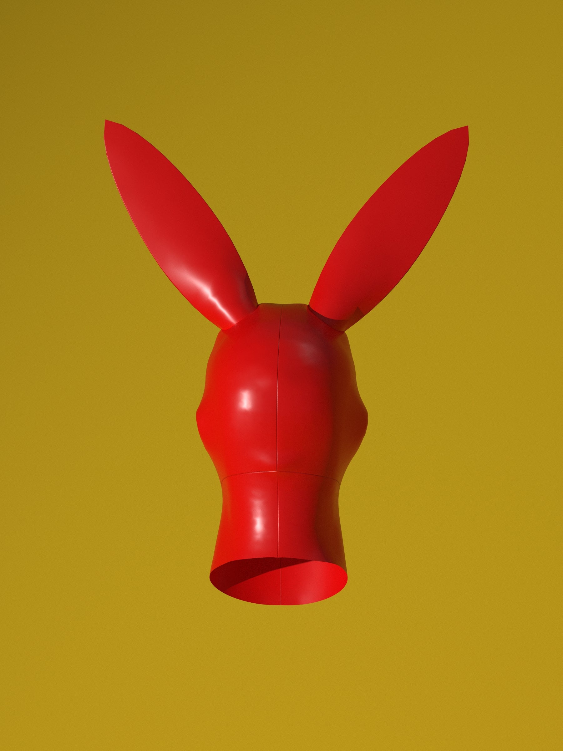 Bunny Facekini Mask PDF Sewing Pattern (S–L) – Club Kid Latex Mask Halloween Costume Idea Katkow Drag Queen back