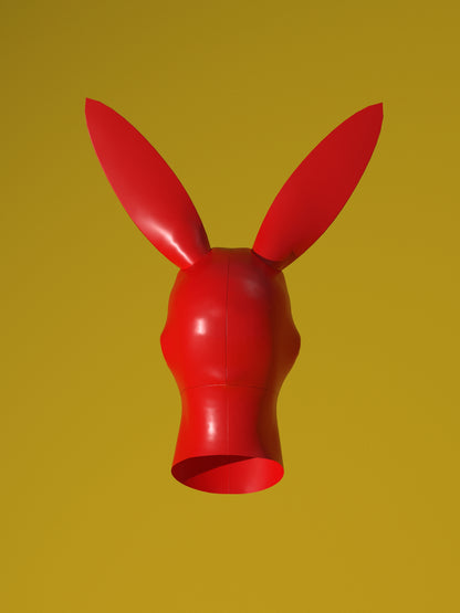 Bunny Facekini Mask PDF Sewing Pattern (S–L) – Club Kid Latex Mask Halloween Costume Idea Katkow Drag Queen back