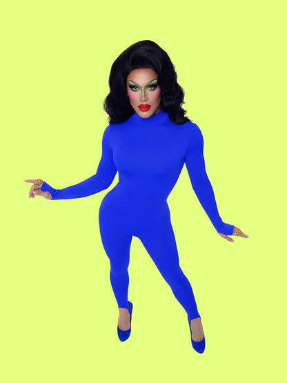 Full Catsuit Sewing Pattern for Drag Queens and Cosplay Stretch Bodysuit Dancewear Superhero Suit by Katkow Model Front Top