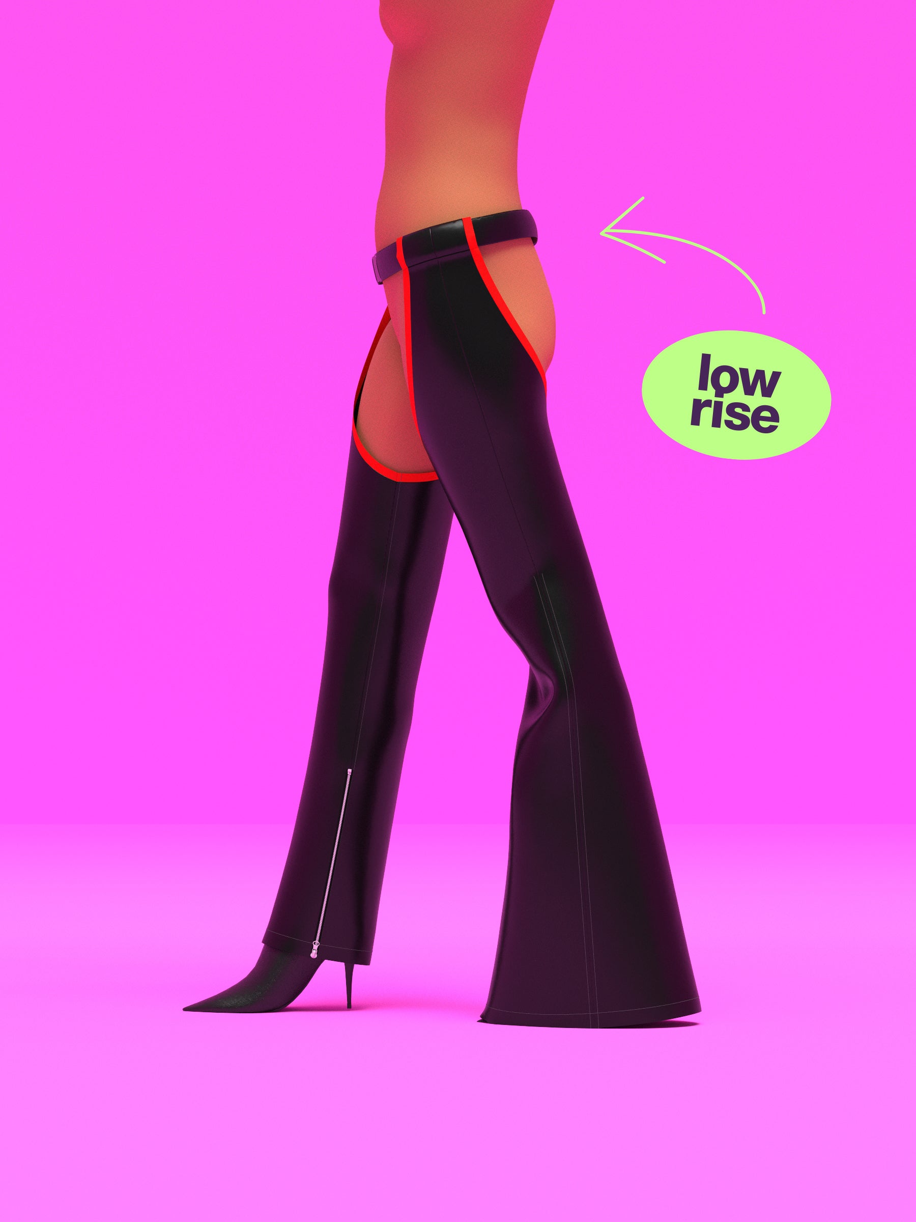 Low Rise Chaps Sewing Pattern for Drag Queens Bell Bottom Straight Leg by Katkow for Drag Costume Festivals Raves Outfits Western Cosplay