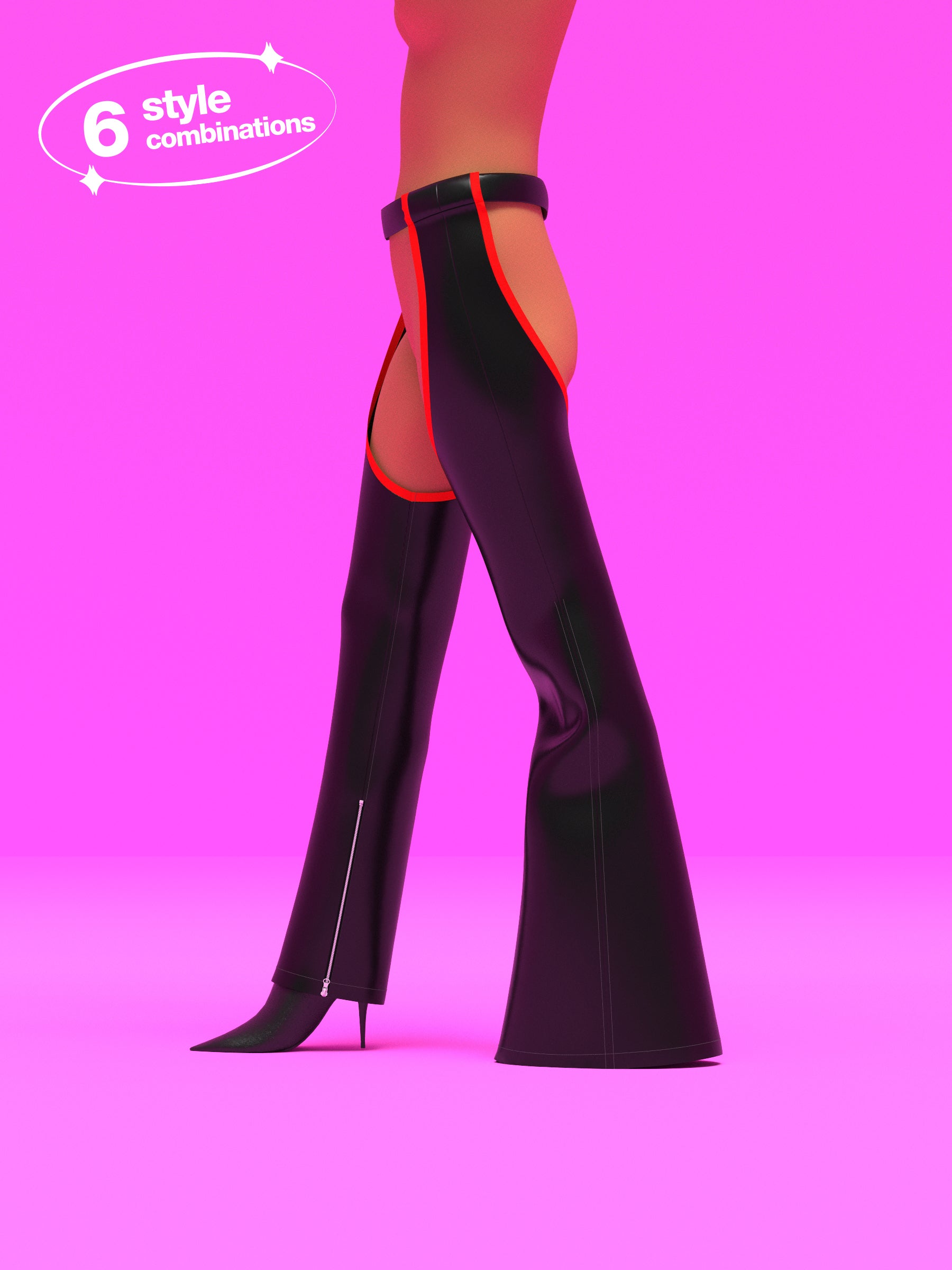 Multistyle Chaps Sewing Pattern for Drag Queens Bell Bottom Straight Leg by Katkow for Drag Costume Festivals Raves Outfits Western Cosplay