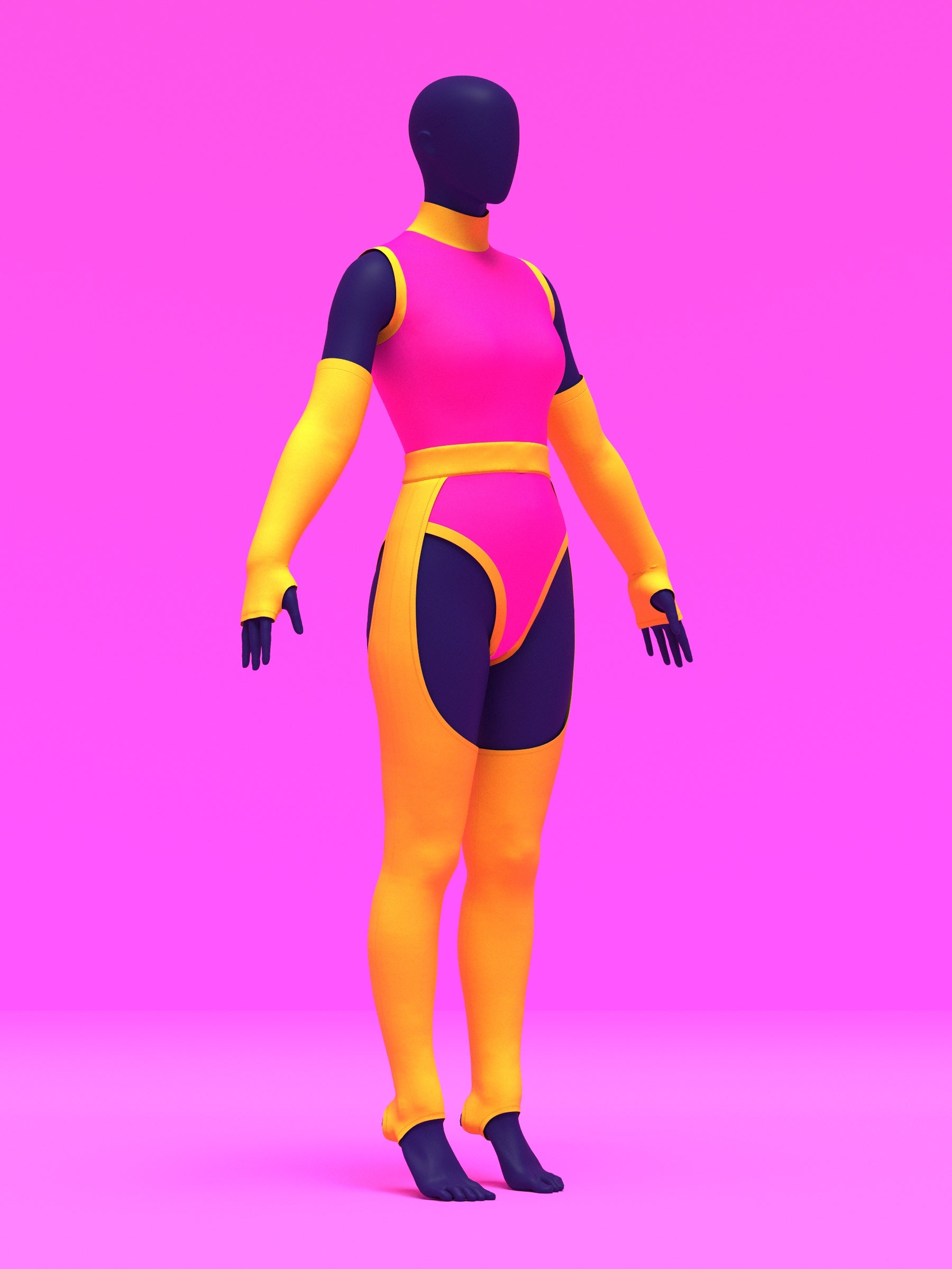 Stretch Set Leotard, Fingerless Opera Gloves, Chaps Sewing Patterns For Drag Queens by Katkow Beginner Sewing Pattern Full Drag Costume Angle