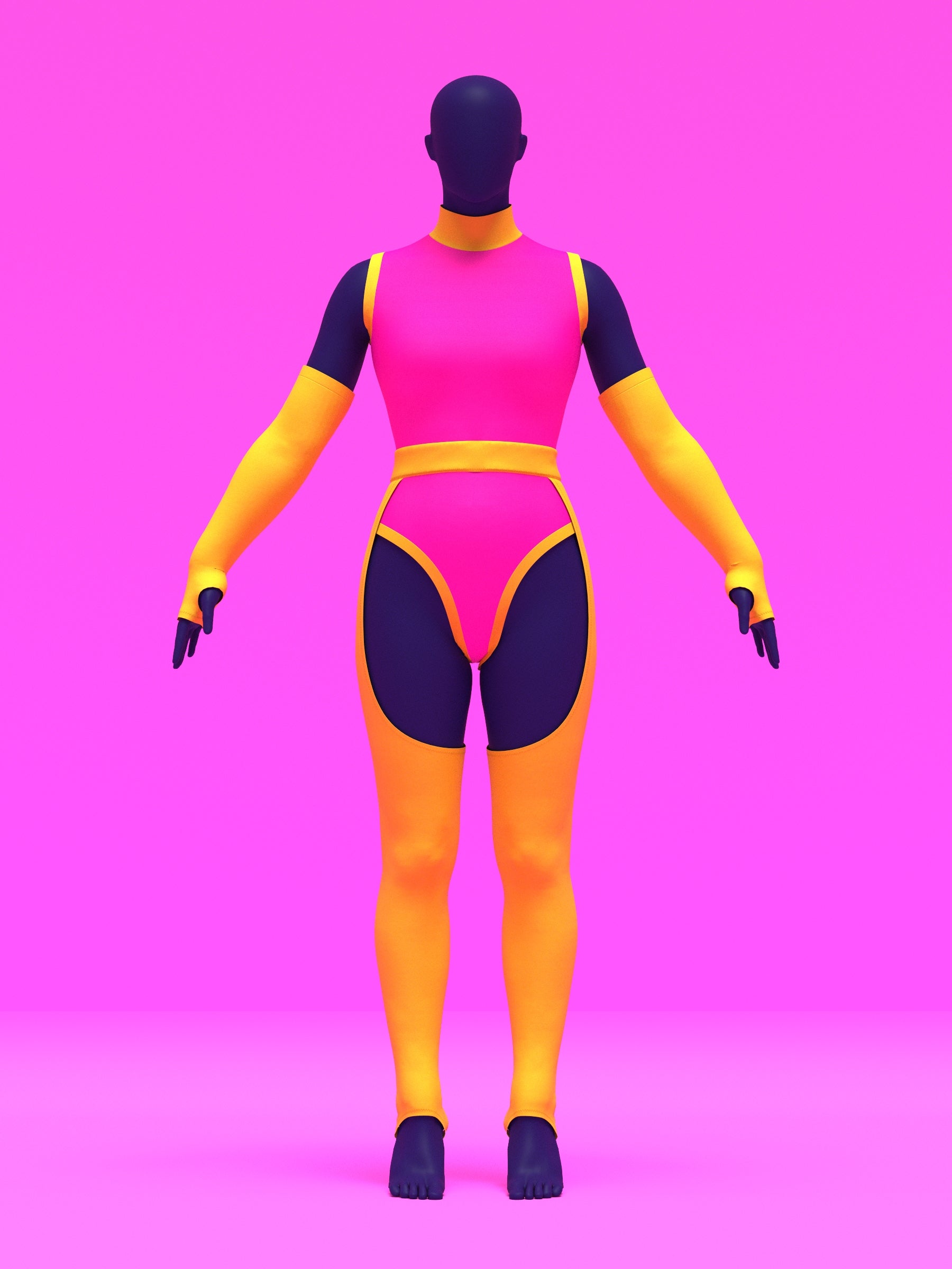 Stretch Set Leotard, Fingerless Opera Gloves, Chaps Sewing Patterns For Drag Queens by Katkow Beginner Sewing Pattern Full Drag Costume front