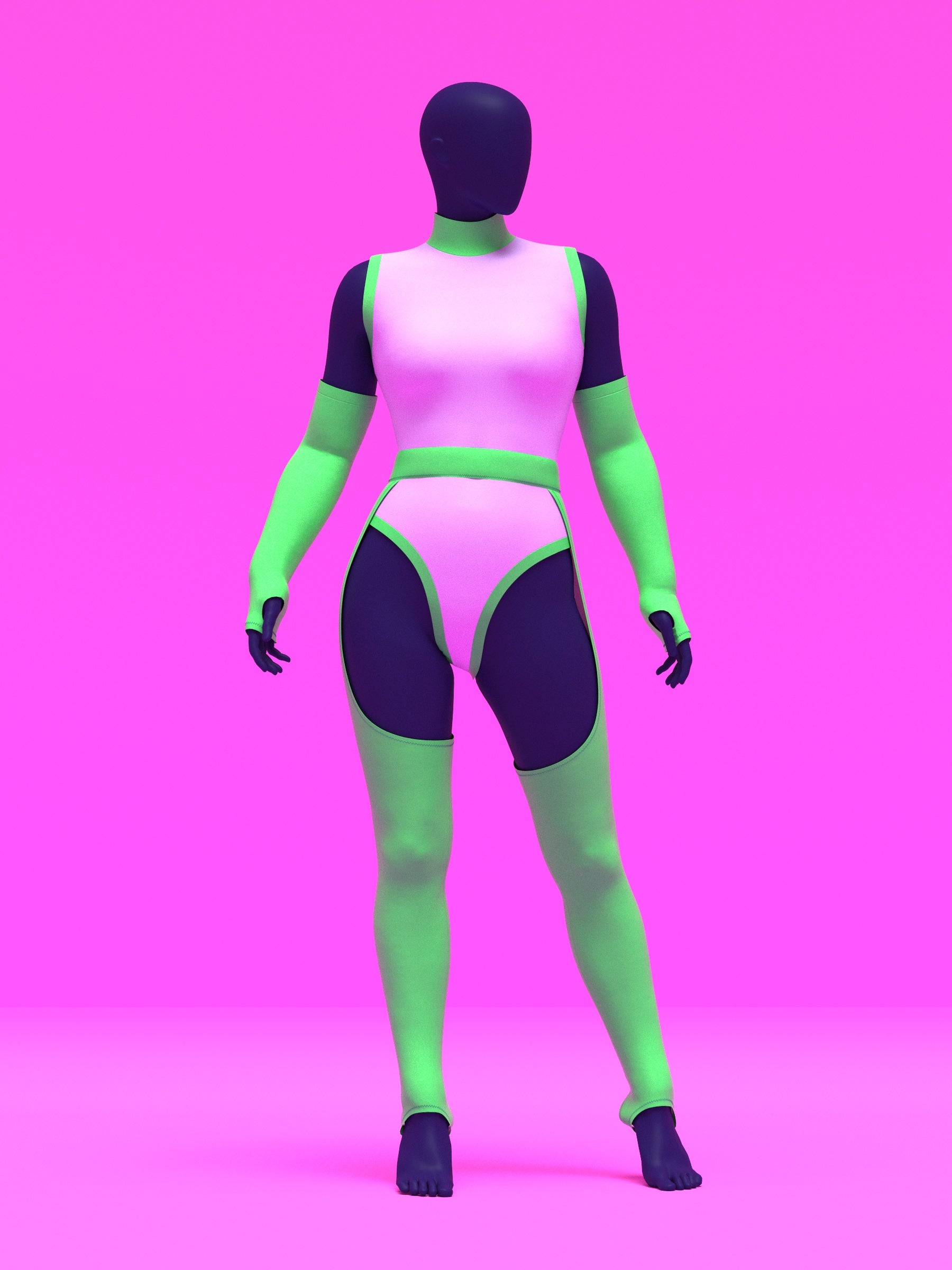 Stretch Set Leotard, Fingerless Opera Gloves, Chaps Sewing Patterns For Drag Queens by Katkow Beginner Sewing Pattern Full Drag Costume mint