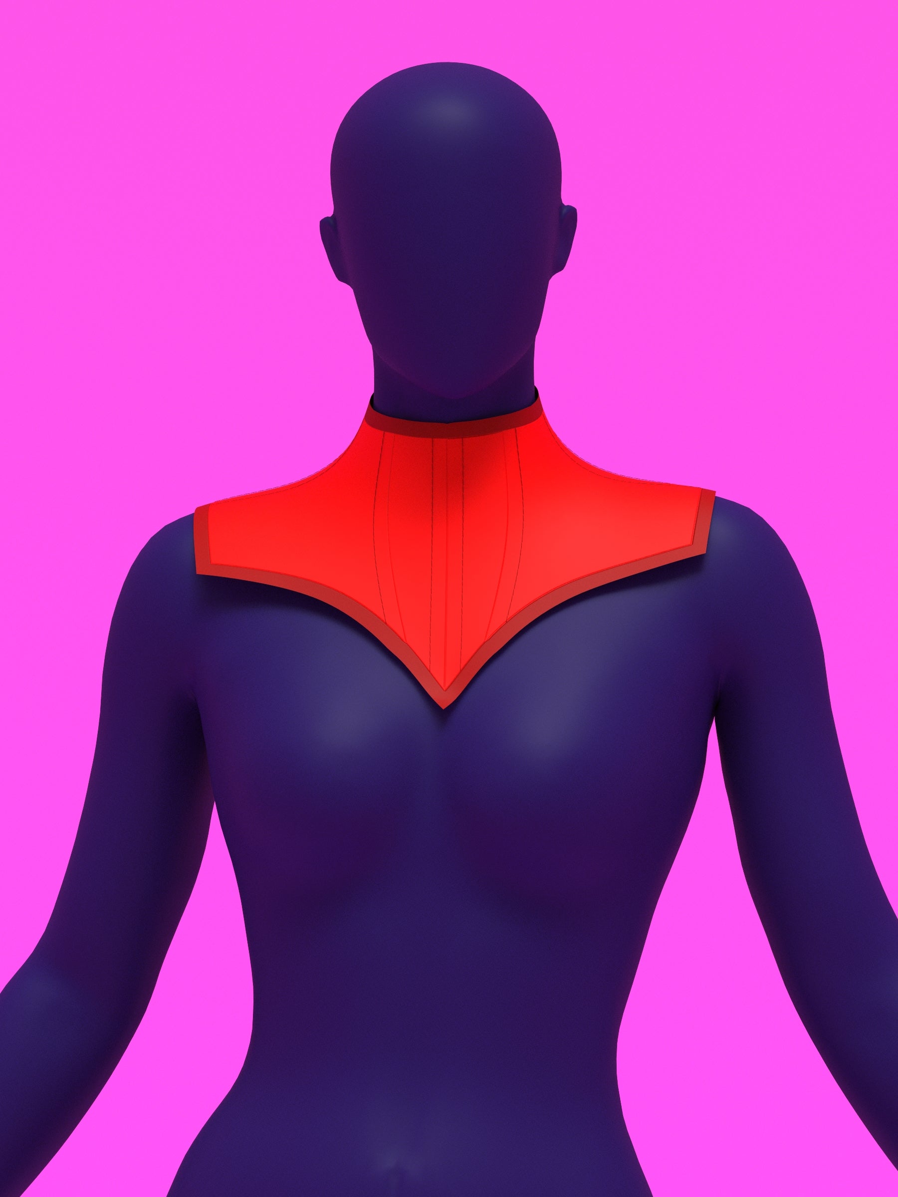 Extended V Pointed Shoulder Corset Harness Sewing Pattern for drag queens fetish goth alternative halloween costume outfit leather by katkow front red